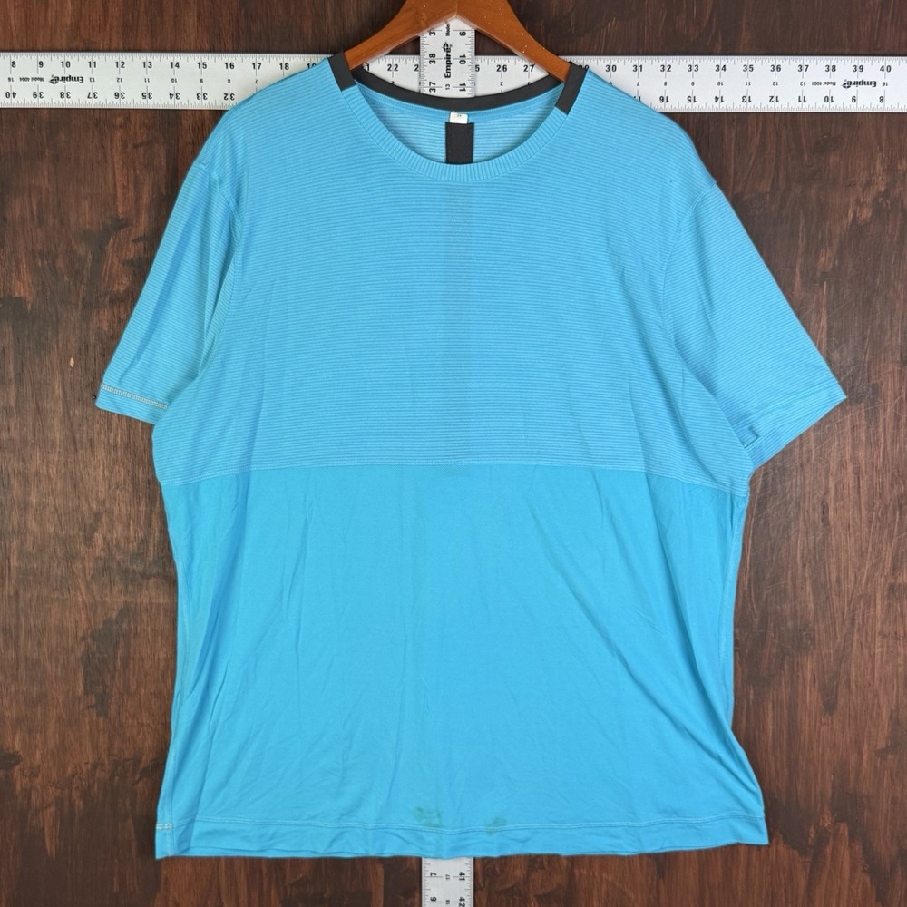 Lululemon Precise Tee‎ LM3442S Short Sleeve Tech Shirt Kayak Blue Men's 2XL XXL